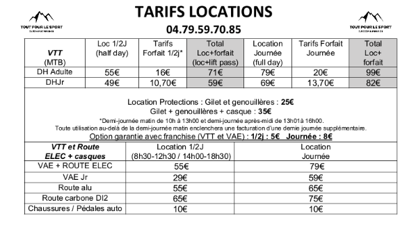 Location de VTT St Sorlin